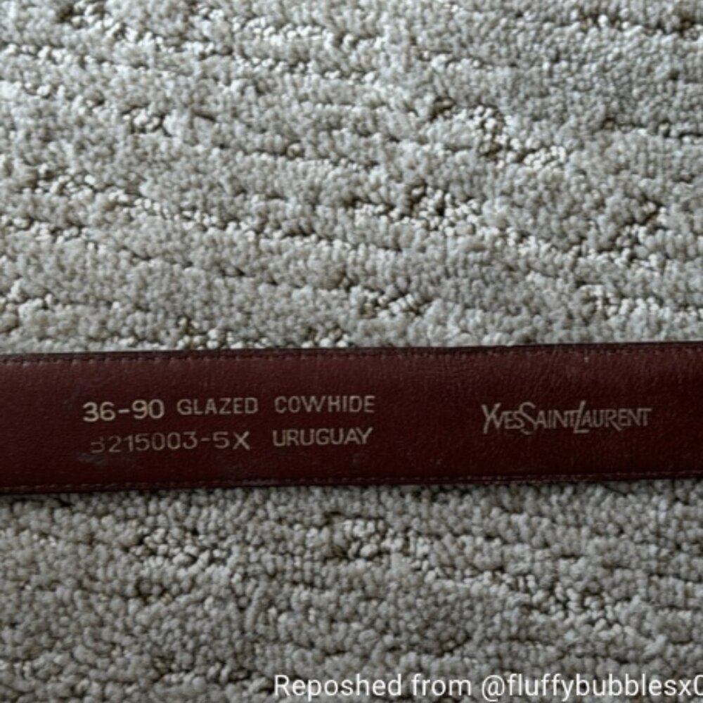 Vintage YSL Burgundy Leather Belt - Picture 3 of 9